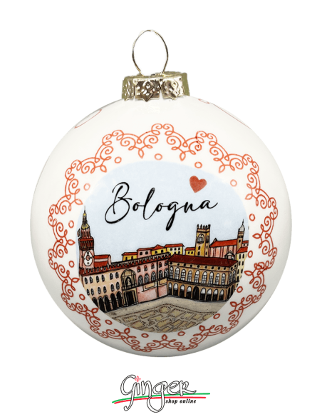 Addobbi Palla di Natale - Città d'Italia: Bologna - 80 mm