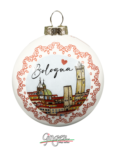 Addobbi Palla di Natale - Città d'Italia: Bologna - 80 mm