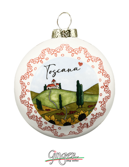 Addobbi Palla di Natale - Città d'Italia: Toscana - 80 mm