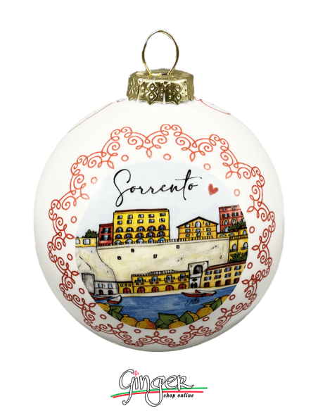 Addobbi Palla di Natale - Città d'Italia: Capri e Sorrento - 80 mm
