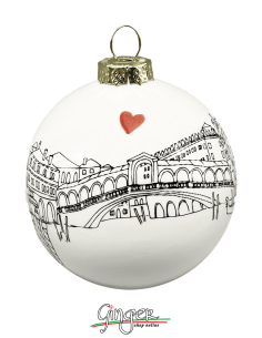 Addobbi Palla di Natale - Città d'Italia: Venezia B&N - 80 mm 2