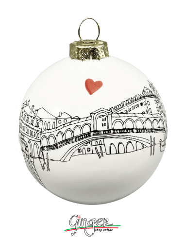 Christmas Ornaments - Cities of Italy: Venice B&W - 80 mm (3.14")