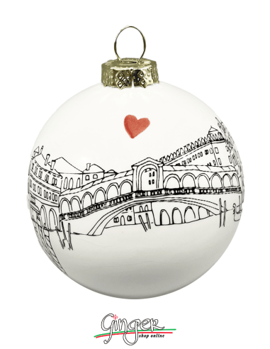 "New" Christmas Ornaments - Cities of Italy: Venice B&W - 80 mm (3.14")