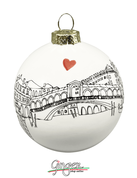 Christmas Ornaments - Cities of Italy: Venice B&W - 80 mm (3.14")