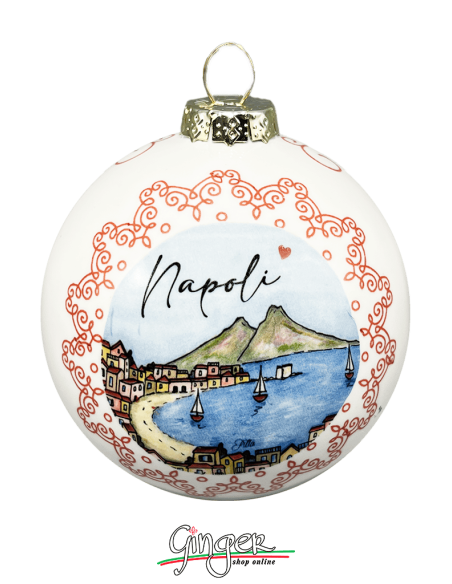 Addobbi Palla di Natale - Città d'Italia: Napoli - 80 mm