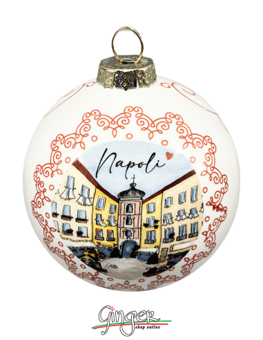 Addobbi Palla di Natale - Città d'Italia: Napoli - 80 mm