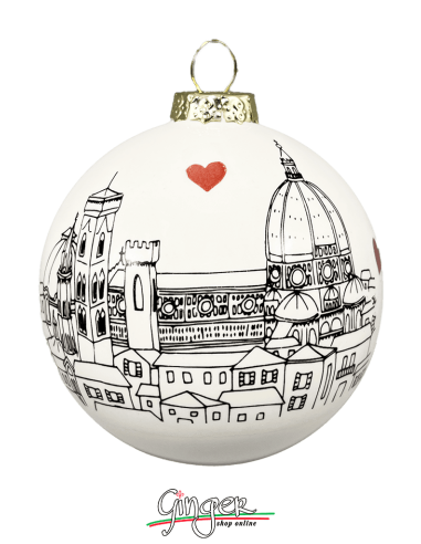 Christmas Ornaments - Cities of Italy: Florence B&W - 80 mm (3.14")
