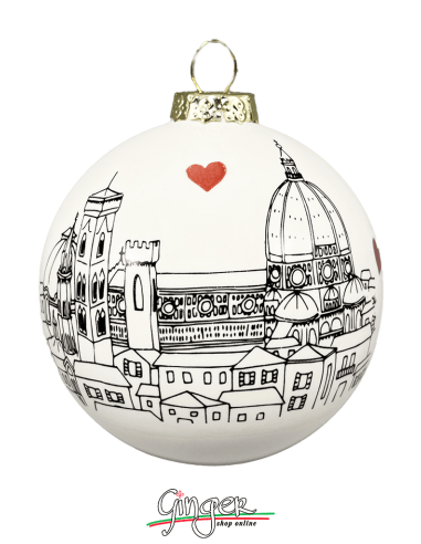 "New" Christmas Ornaments - Cities of Italy: Florence B&W - 80 mm (3.14")
