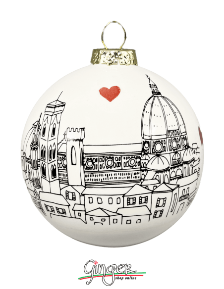 Christmas Ornaments - Cities of Italy: Florence B&W - 80 mm (3.14")
