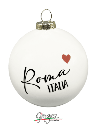 Addobbi Palla di Natale - Città d'Italia: Roma B&N - 80 mm