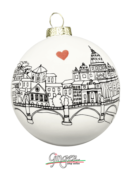 Christmas Ornaments - Cities of Italy: Rome B&W - 80 mm (3.14")