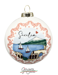 Christmas Ornaments - Cities of Italy: Sicily Taormina and Palermo - 80 mm (3.14") 2