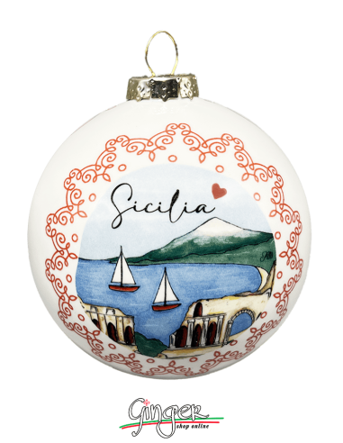 "New" Christmas Ornaments - Cities of Italy: Taormina and Palermo - 80 mm (3.14")