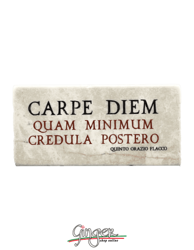 Magnet in real raw Italian marble - Carpe Diem (Seize the day)