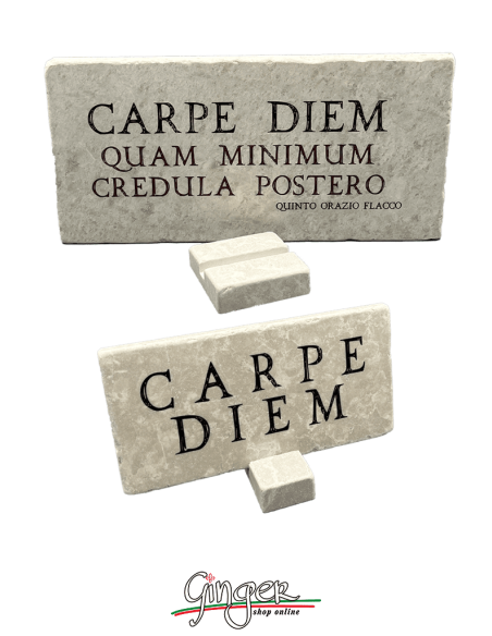 Magnet in real raw Italian marble - Carpe Diem (Seize the day)