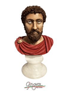 Antica Roma - Marco Aurelio - busto 15 cm - dipinto a mano