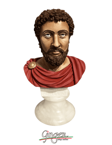 Antica Roma - Marco Aurelio - busto 15 cm - dipinto a mano