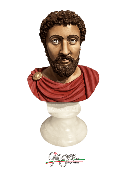Antica Roma - Marco Aurelio - busto 15 cm - dipinto a mano