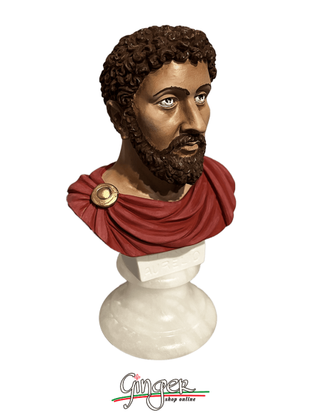 Antica Roma - Marco Aurelio - busto 15 cm - dipinto a mano