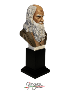 Leonardo da Vinci - busto 18 cm - dipinto a mano 2