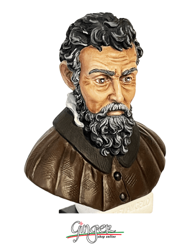 Michelangelo Buonarroti - bust 7,10 in. (18 cm) - hand painted