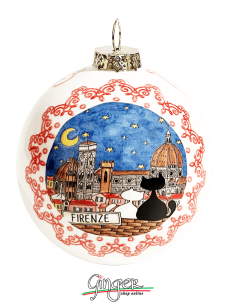Christmas Ornaments - Florence watercolor: Old Bridge and Landscape 60 mm (2.36") - 80 mm (3.14") 2