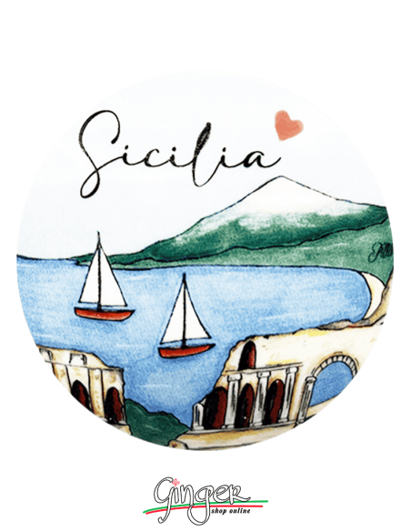 Christmas Ornaments - Cities of Italy: Sicily Taormina and Palermo - 80 mm (3.14")