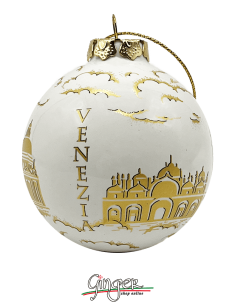 "Novità" Addobbi Palla di Natale - Venezia profilo oro - 60 mm 2