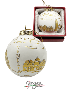 "Novità" Addobbi Palla di Natale - Venezia profilo oro - 60 mm