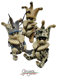 "i Pupi" Unique and collectible pieces: Italian Masks - 7 cm (2.76") - Jolly