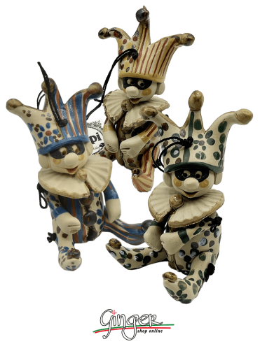 "i Pupi" Unique and collectible pieces: Italian Masks - 7 cm (2.76") - Jolly