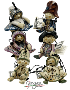 "i Pupi" Unique and collectible pieces - Pupo and Pupa (small Pupo and small Lady) - 6 cm (2.36")