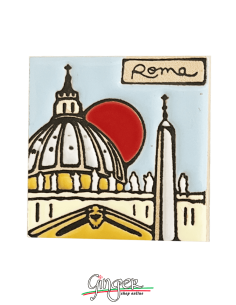 Calamita ceramica dipinta a mano e smaltata - Roma 2