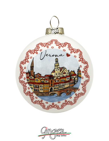 Addobbi Palla di Natale - Città d'Italia: Verona - 80 mm