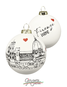 Christmas Ornaments - Cities of Italy: Florence B&W - 80 mm (3.14")