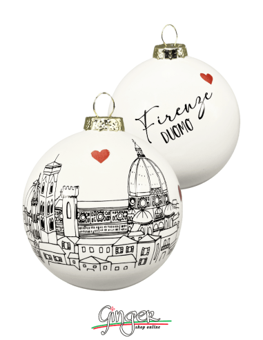 Christmas Ornaments - Cities of Italy: Florence B&W - 80 mm (3.14")