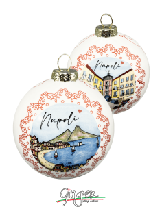 Addobbi Palla di Natale - Città d'Italia: Napoli - 80 mm