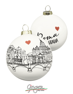 Christmas Ornaments - Cities of Italy: Rome B&W - 80 mm (3.14")