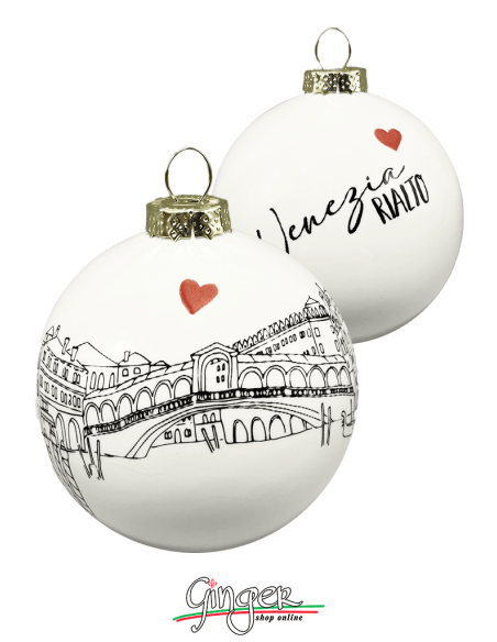 Christmas Ornaments - Cities of Italy: Venice B&W - 80 mm (3.14")