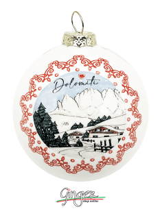 Christmas Ornaments - Cities of Italy: Cortina Dolomiti - 80 mm (3.14") 2