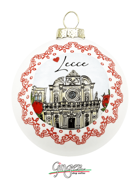 Addobbi Palla di Natale - Città d'Italia: Lecce - 80 mm