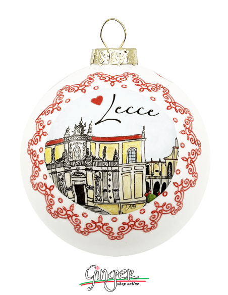 Addobbi Palla di Natale - Città d'Italia: Lecce - 80 mm