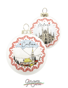 Christmas Ornaments - Cities of Italy: Milan-Cortina 2026 Winter Olympics - 80 mm (3.14")