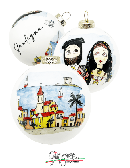 Christmas Ornaments - Cities of Italy: Sardinia - 80 mm (3.14")