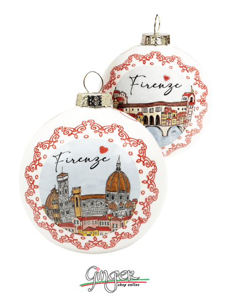 Christmas Ornaments - Cities of Italy: Florence Cathedral and Ponte Vecchio - 80 mm (3.14")