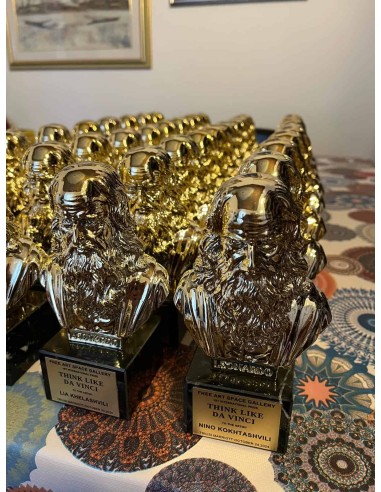 Trophies: Leonardo da Vinci gilded and with a marble base